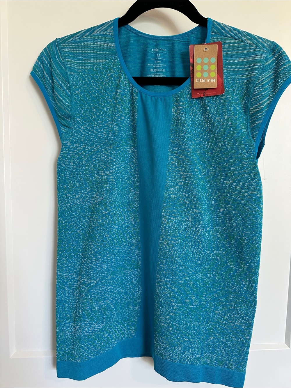 Title Nine Teal Scoop Neck Short-Sleeve Top